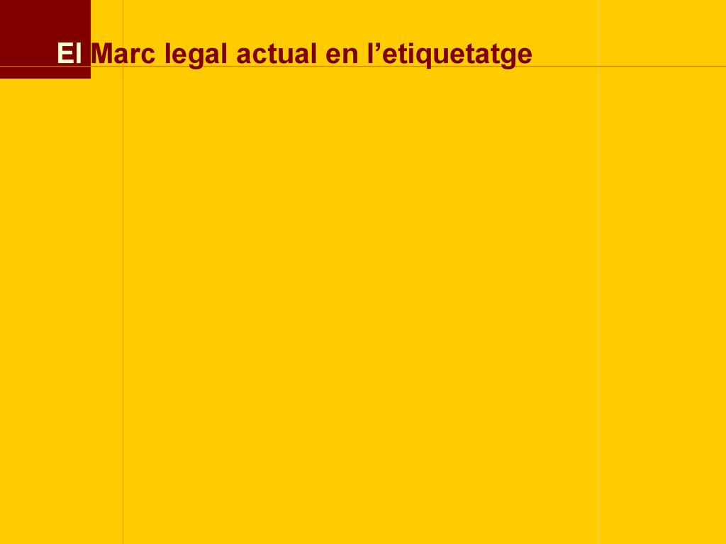 El Marc legal actual en l’etiquetatge