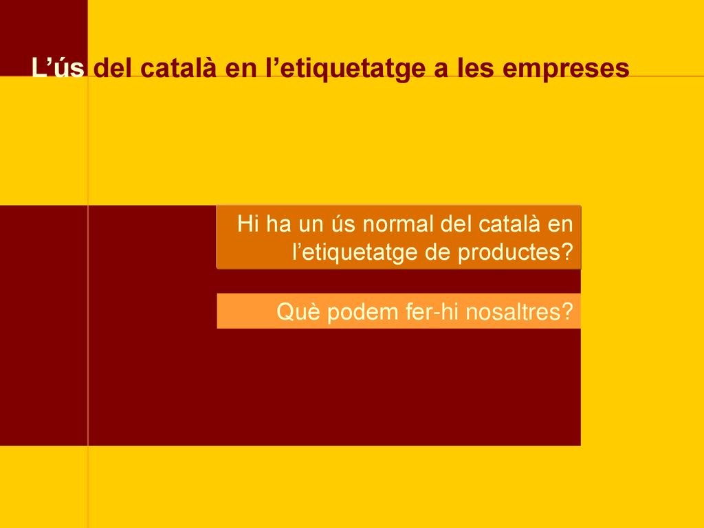 L’ús del català en l’etiquetatge a les empreses