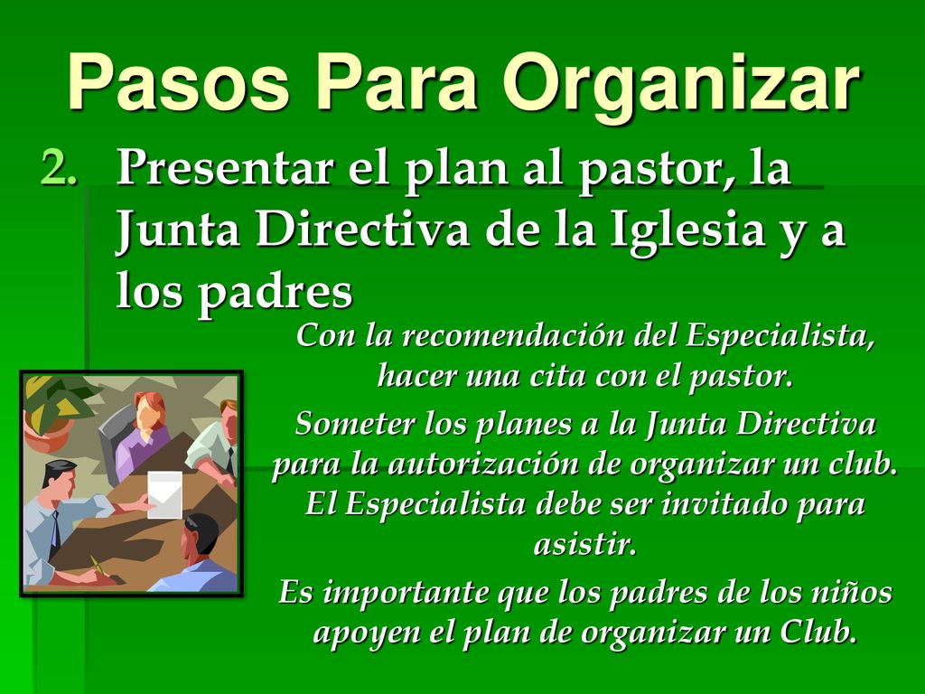 Con la recomendación del Especialista, hacer una cita con el pastor.
