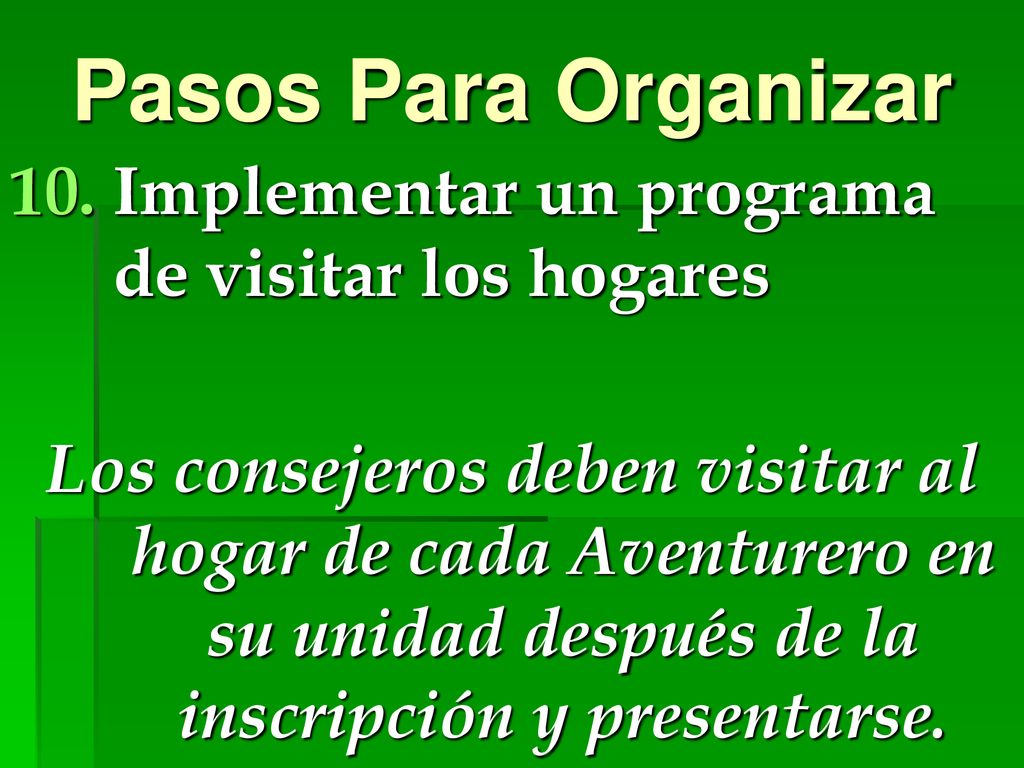 Pasos Para Organizar Implementar un programa de visitar los hogares