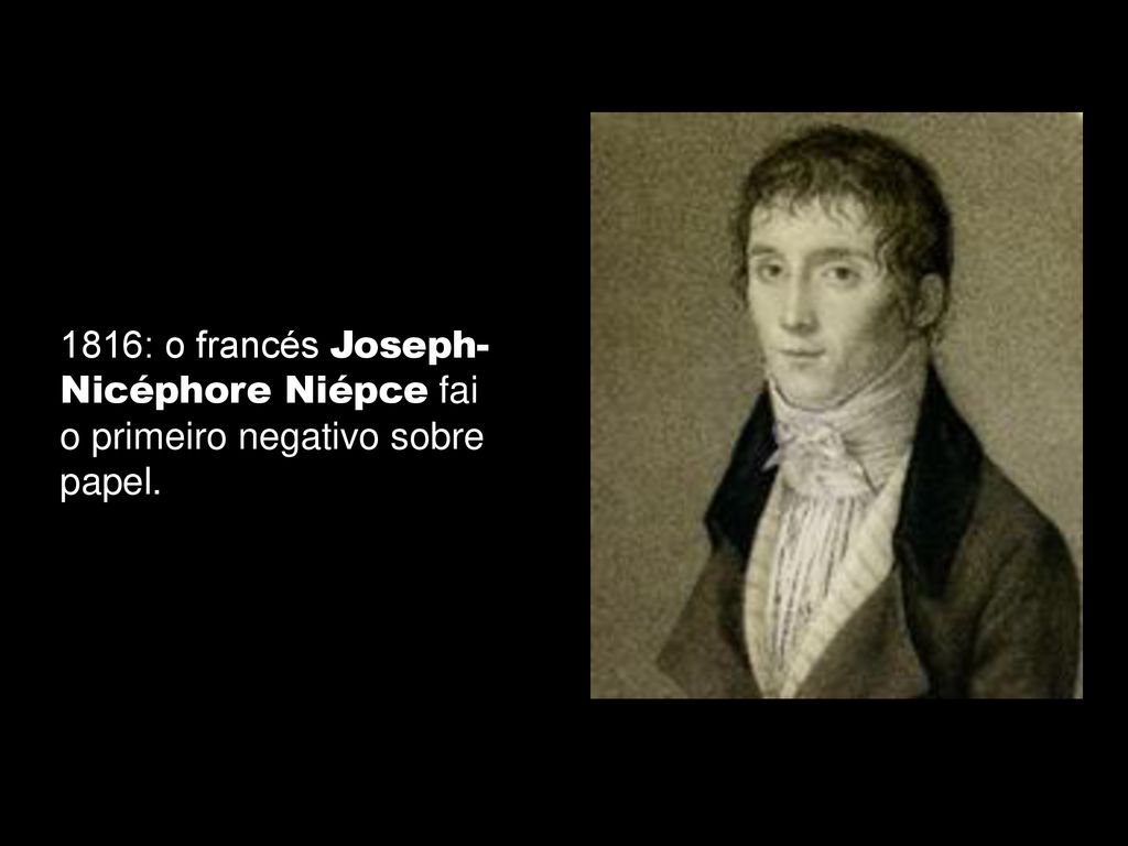 1816: o francés Joseph-Nicéphore Niépce fai o primeiro negativo sobre papel.