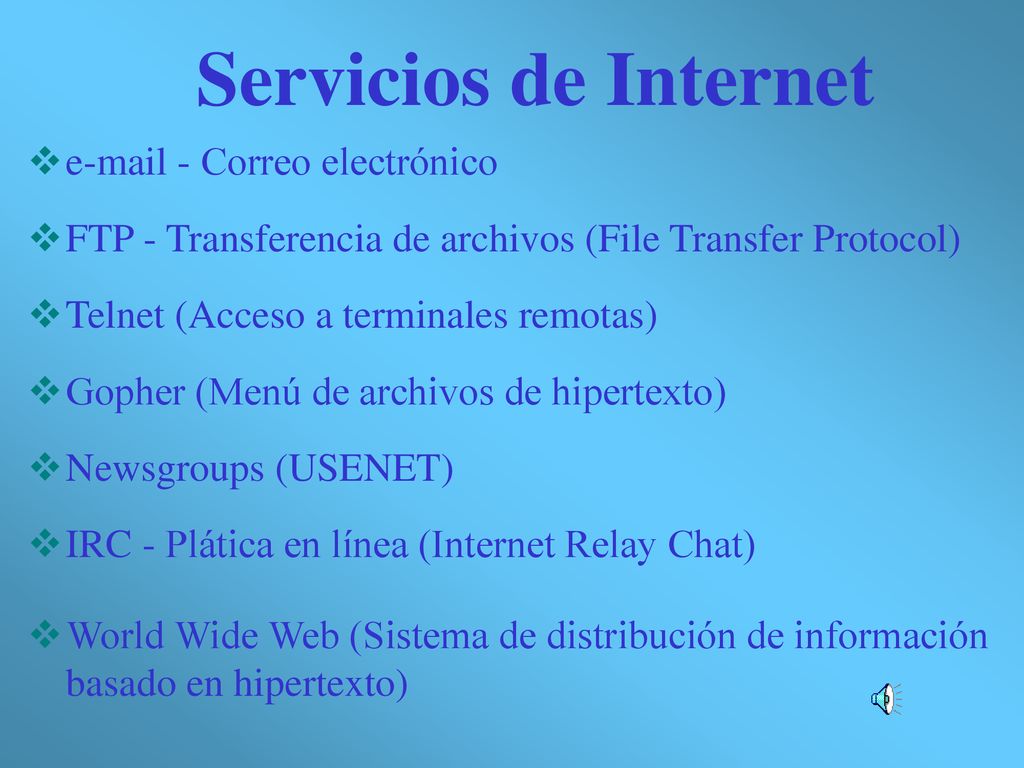 Servicios de Internet  - Correo electrónico