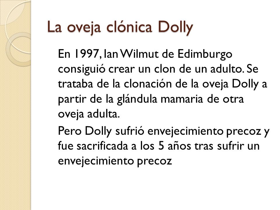 La oveja clónica Dolly