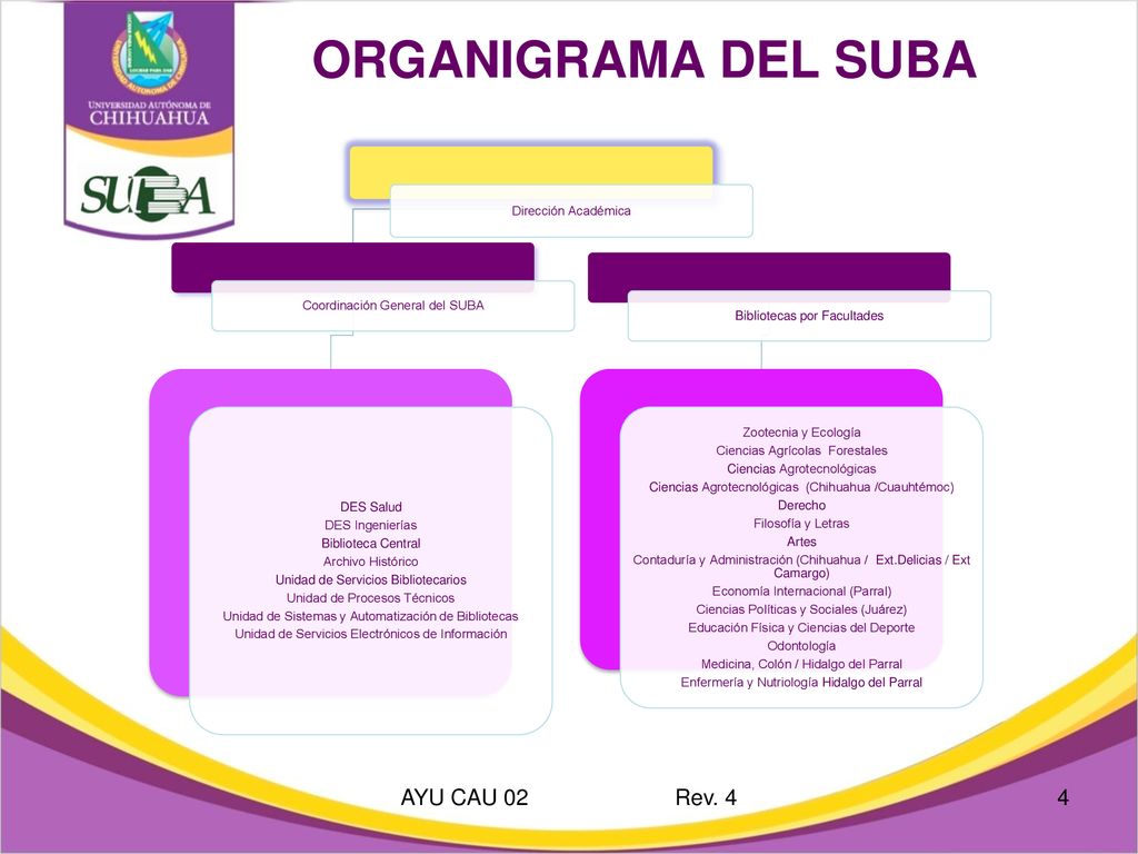 ORGANIGRAMA DEL SUBA AYU CAU 02 Rev. 4 Dirección Académica