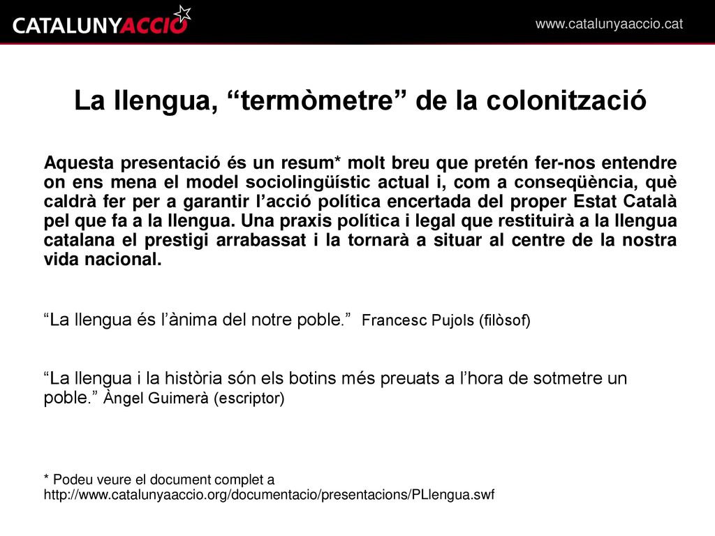 La llengua, termòmetre de la colonització