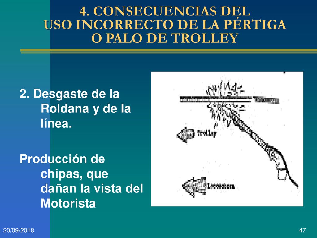 4. CONSECUENCIAS DEL USO INCORRECTO DE LA PÉRTIGA O PALO DE TROLLEY