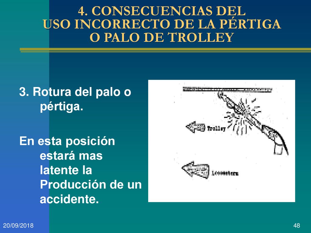 4. CONSECUENCIAS DEL USO INCORRECTO DE LA PÉRTIGA O PALO DE TROLLEY