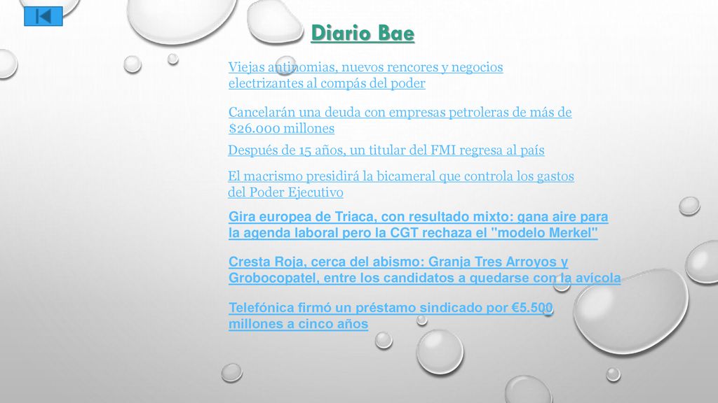 Diario Bae Viejas antinomias, nuevos rencores y negocios electrizantes al compás del poder.