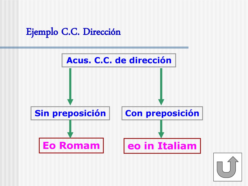Ejemplo C.C. Dirección Eo Romam eo in Italiam Acus. C.C. de dirección