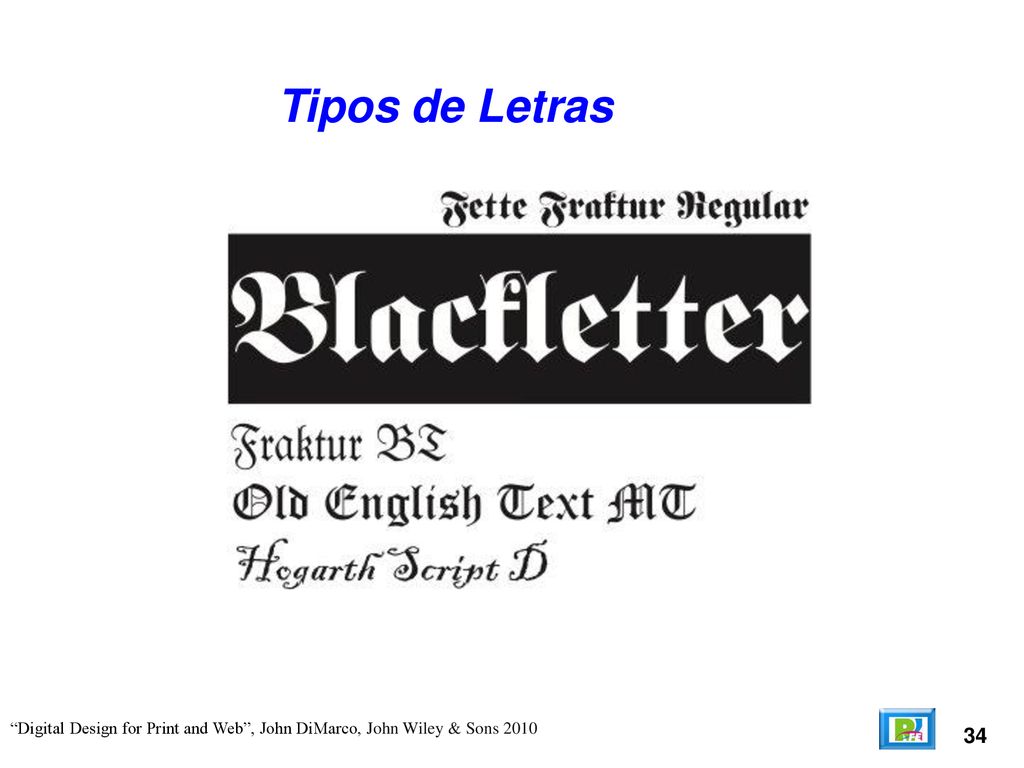 Tipos de Letras Digital Design for Print and Web , John DiMarco, John Wiley & Sons