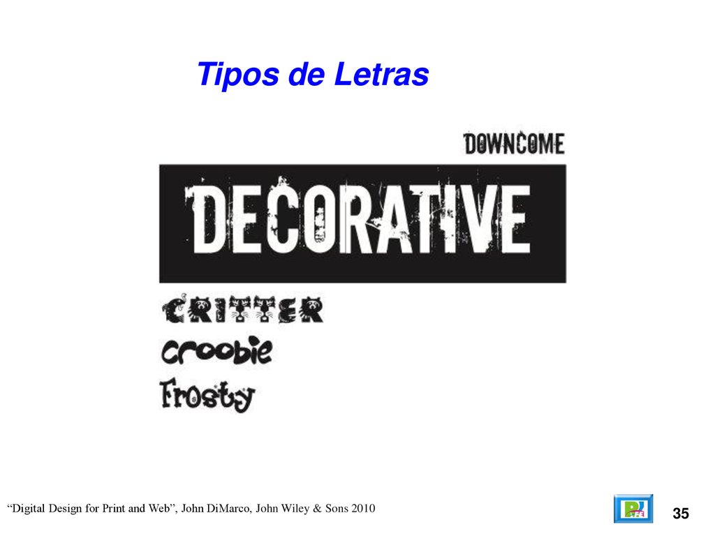 Tipos de Letras Digital Design for Print and Web , John DiMarco, John Wiley & Sons