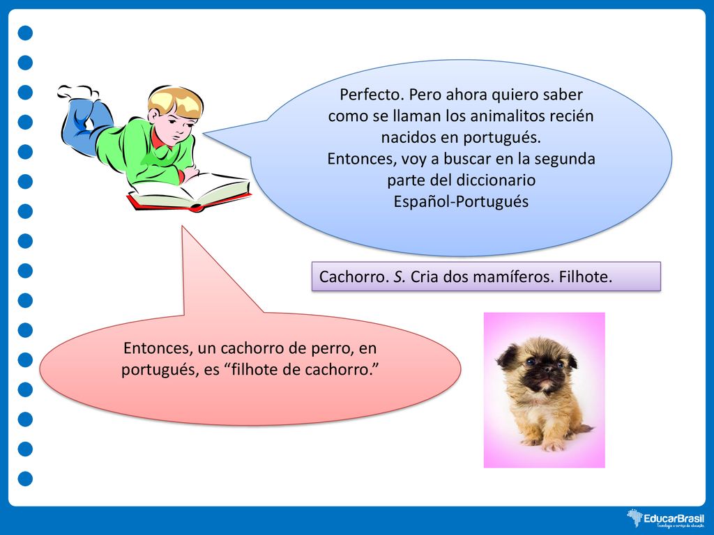 Entonces, voy a buscar en la segunda parte del diccionario