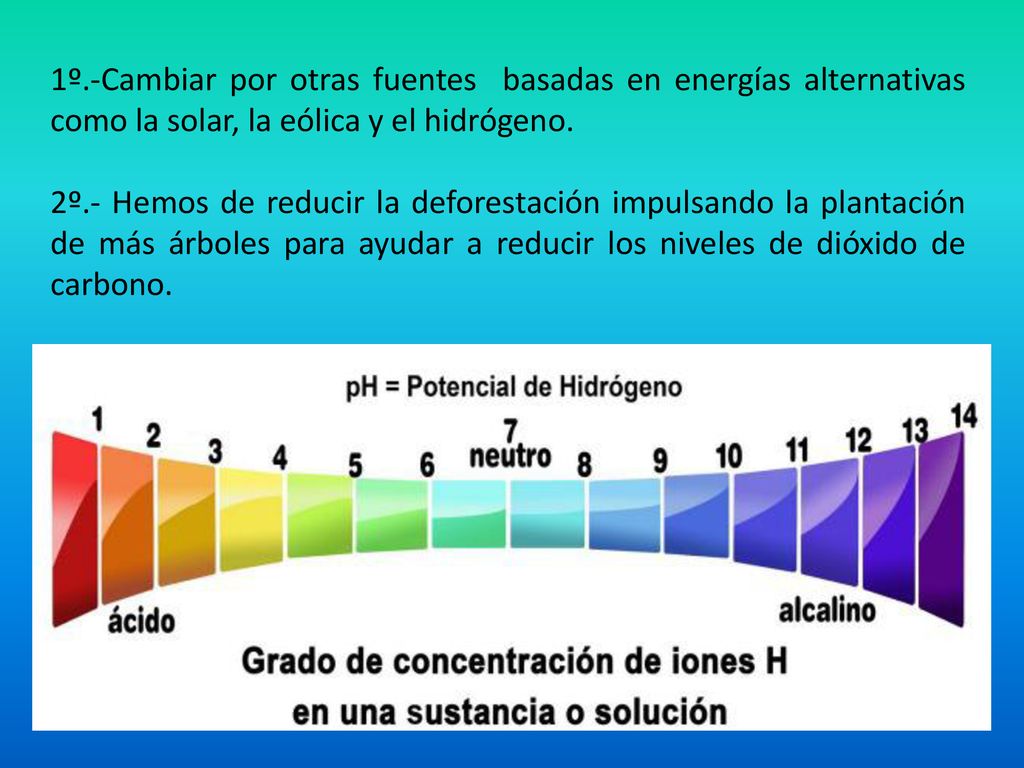 1º.-Cambiar por otras fuentes basadas en energías alternativas como la solar, la eólica y el hidrógeno.