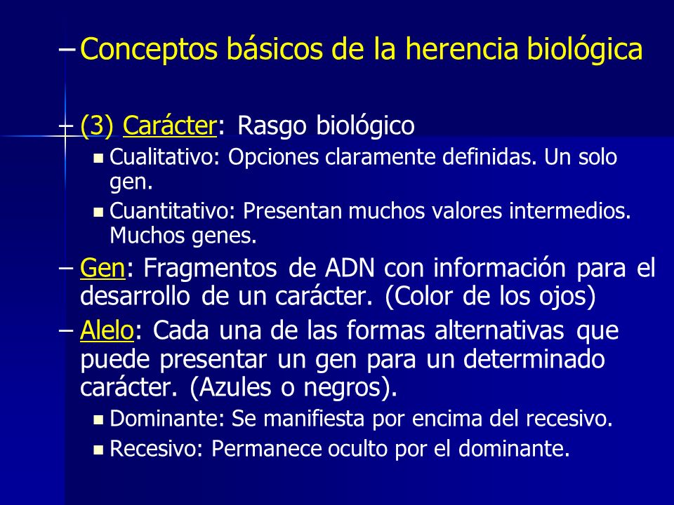 Conceptos básicos de la herencia biológica