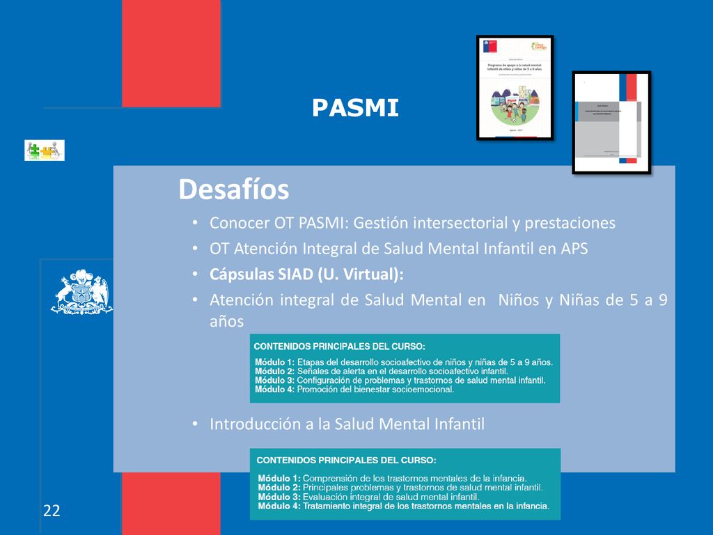 Desafíos PASMI Conocer OT PASMI: Gestión intersectorial y prestaciones