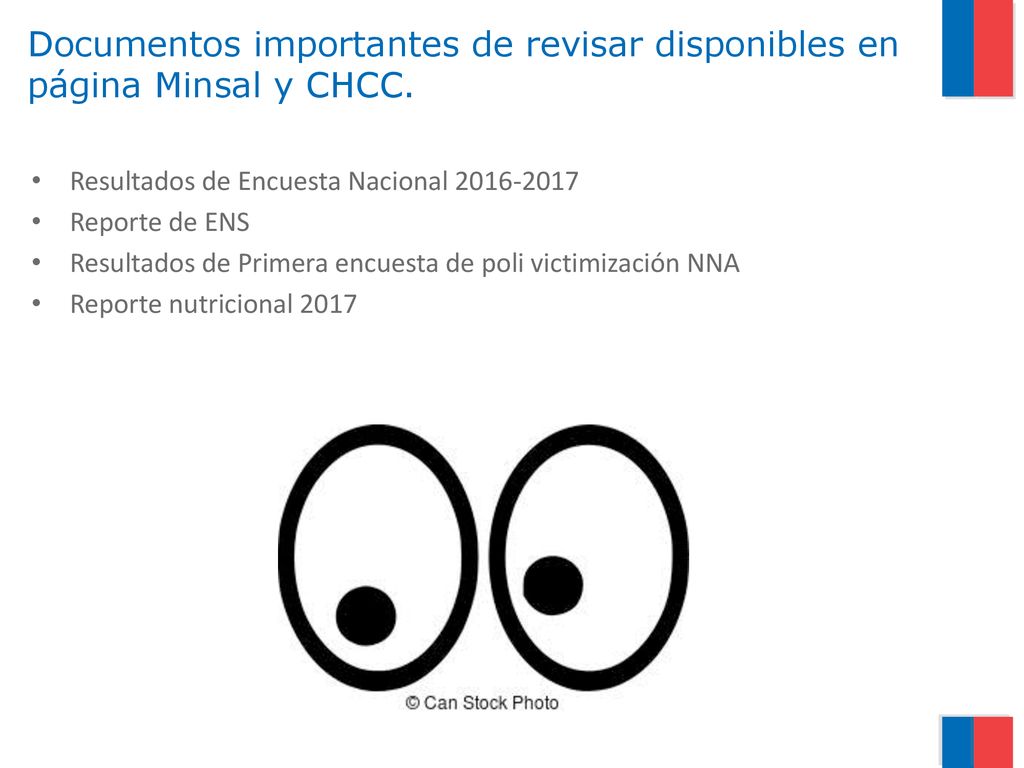 Documentos importantes de revisar disponibles en página Minsal y CHCC.