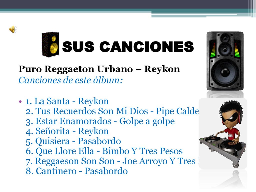 SUS CANCIONES Puro Reggaeton Urbano – Reykon Canciones de este álbum: