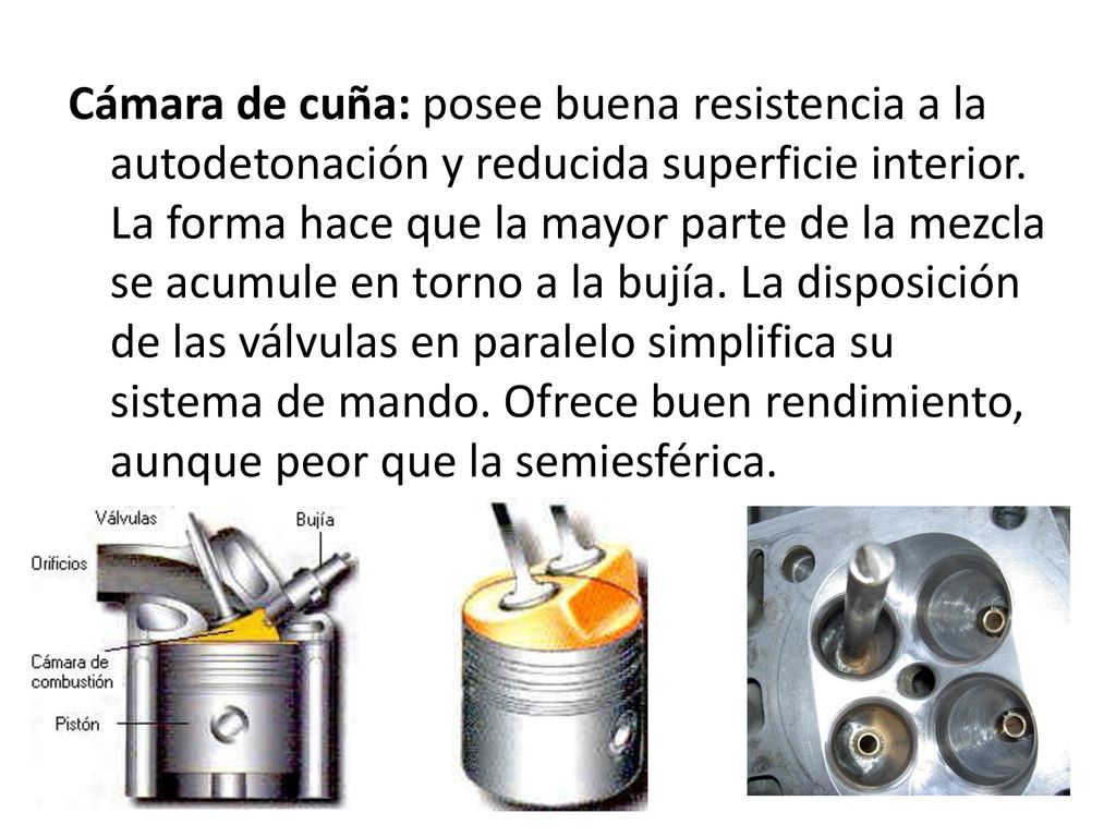 Cámara de cuña: posee buena resistencia a la autodetonación y reducida superficie interior.