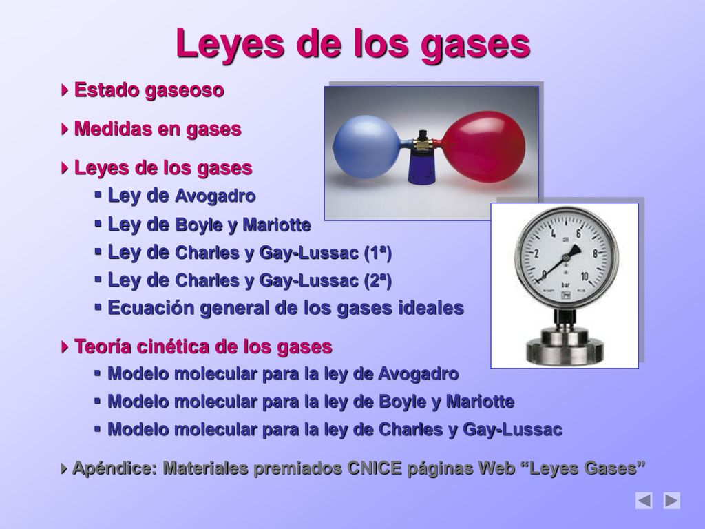 Leyes de los gases Estado gaseoso Medidas en gases Leyes de los gases
