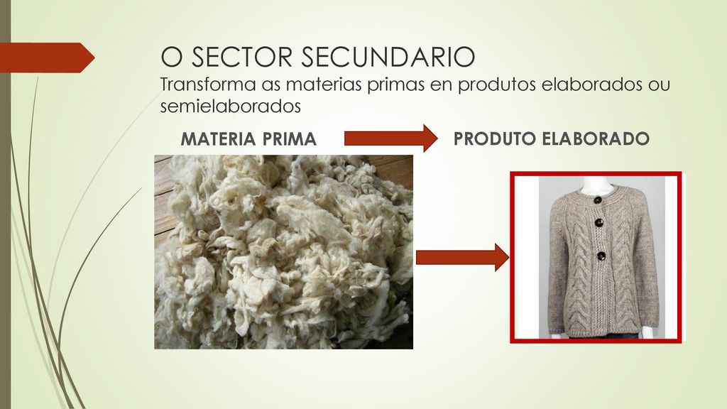 O SECTOR SECUNDARIO Transforma as materias primas en produtos elaborados ou semielaborados