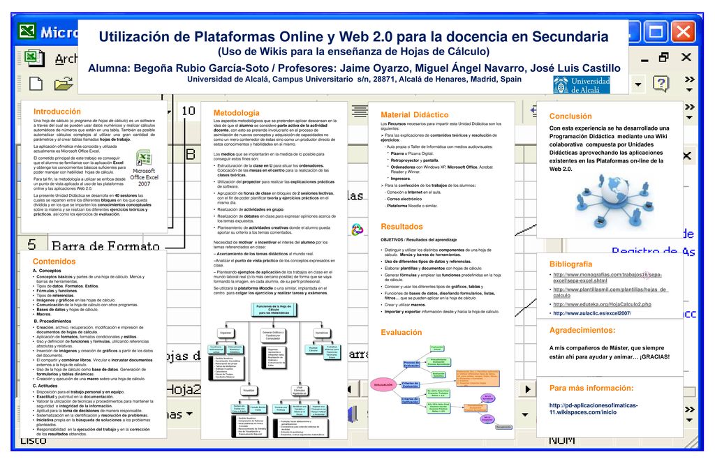 (Uso de Wikis para la enseñanza de Hojas de Cálculo)