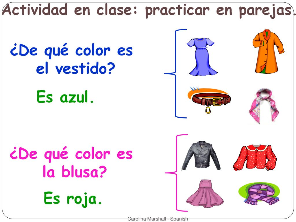 ¿De qué color es el vestido