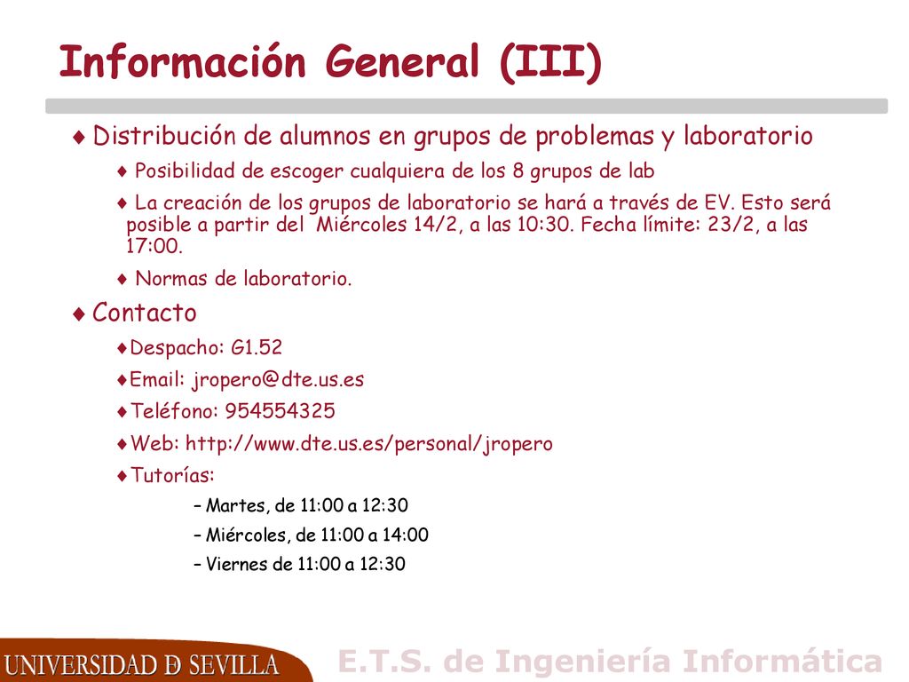 Información General (III)