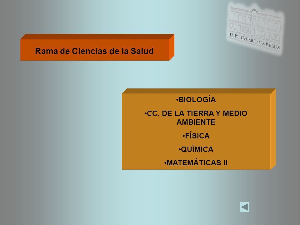 Rama de Ciencias de la Salud CC. DE LA TIERRA Y MEDIO AMBIENTE