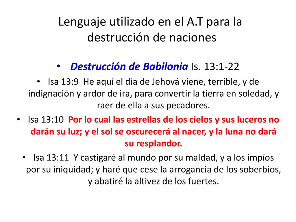 Lenguaje utilizado en el A.T para la destrucción de naciones