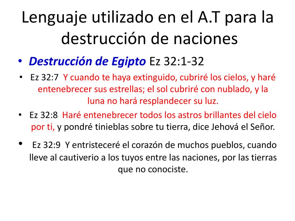 Lenguaje utilizado en el A.T para la destrucción de naciones
