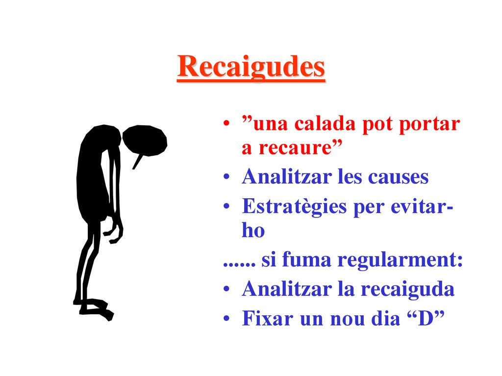 Recaigudes una calada pot portar a recaure Analitzar les causes