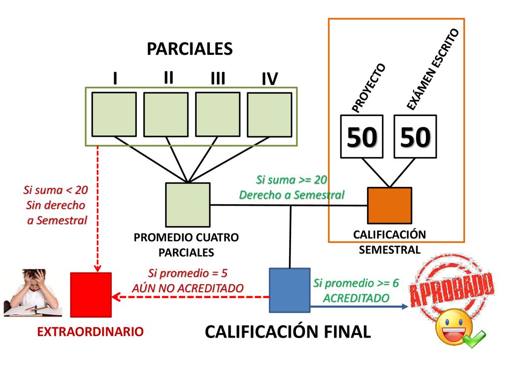 50 50 PARCIALES I II III IV CALIFICACIÓN FINAL EXTRAORDINARIO