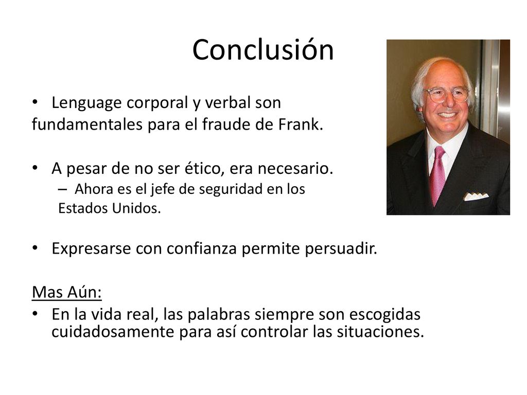 Conclusión Lenguage corporal y verbal son