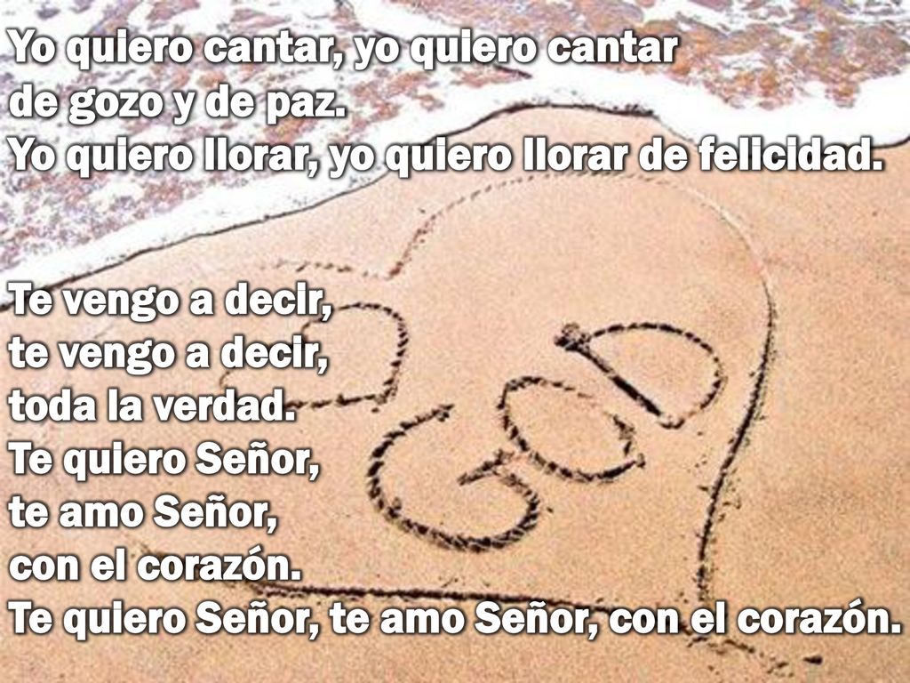 Yo quiero cantar, yo quiero cantar de gozo y de paz