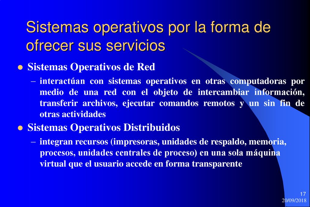 Sistemas operativos por la forma de ofrecer sus servicios