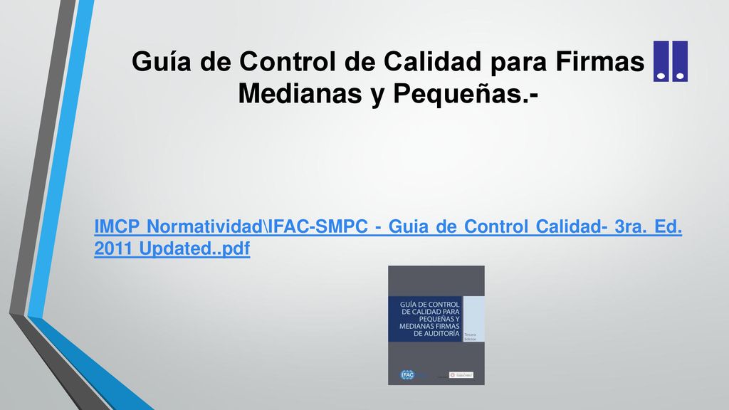 Guía de Control de Calidad para Firmas Medianas y Pequeñas.-