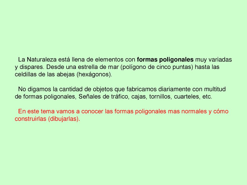 La Naturaleza está llena de elementos con formas poligonales muy variadas y dispares.