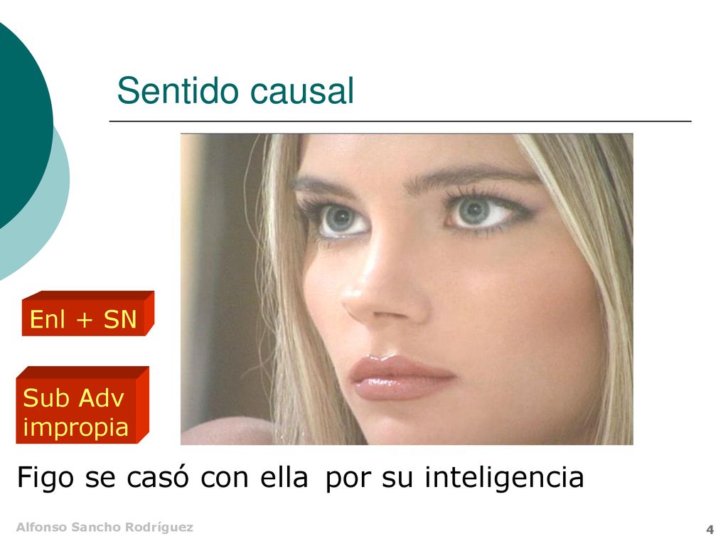 Sentido causal Figo se casó con ella por su inteligencia