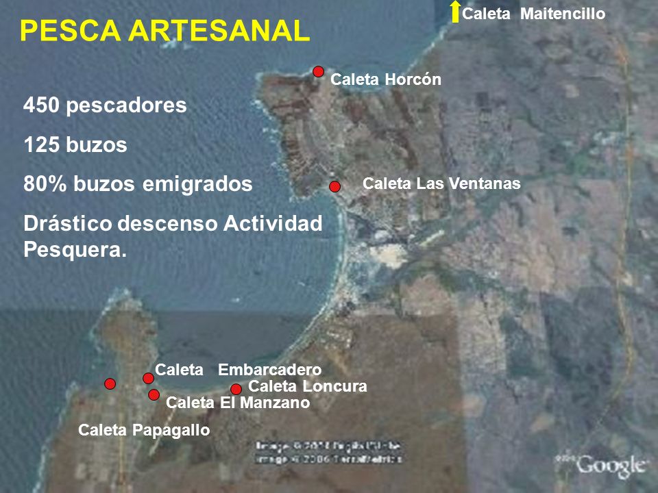 PESCA ARTESANAL 450 pescadores 125 buzos 80% buzos emigrados