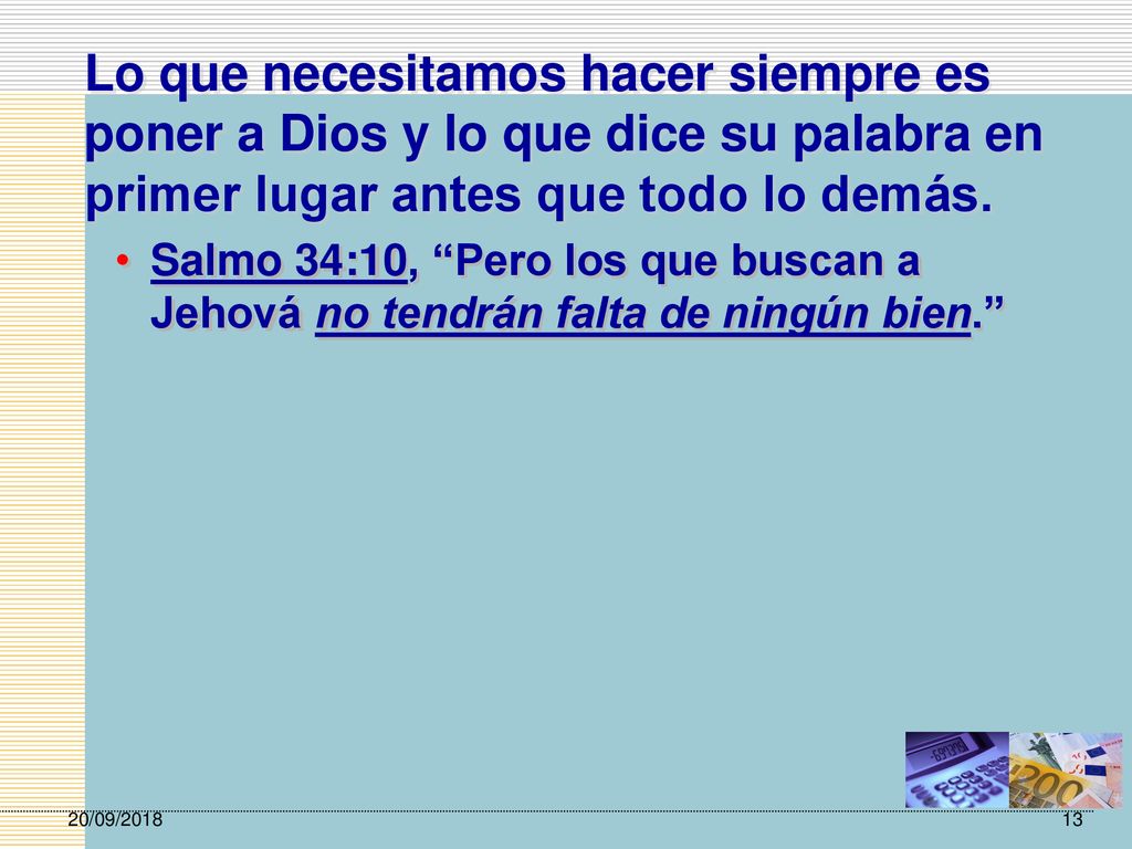 Lo que necesitamos hacer siempre es poner a Dios y lo que dice su palabra en primer lugar antes que todo lo demás.