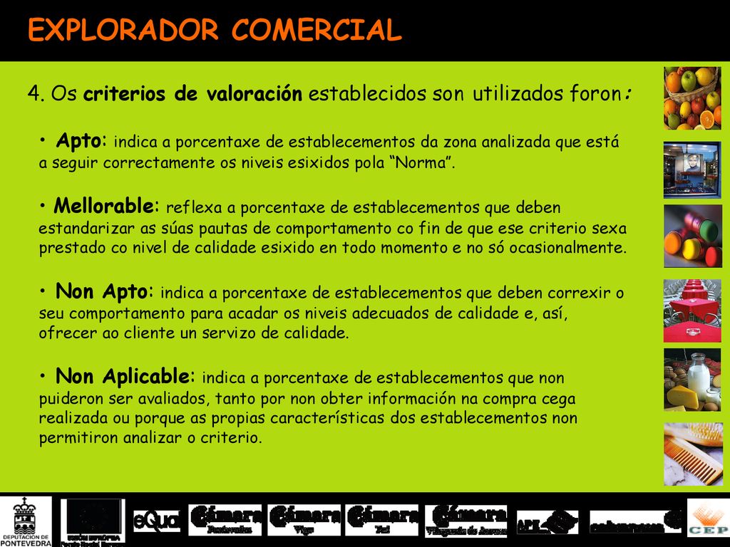 4. Os criterios de valoración establecidos son utilizados foron:
