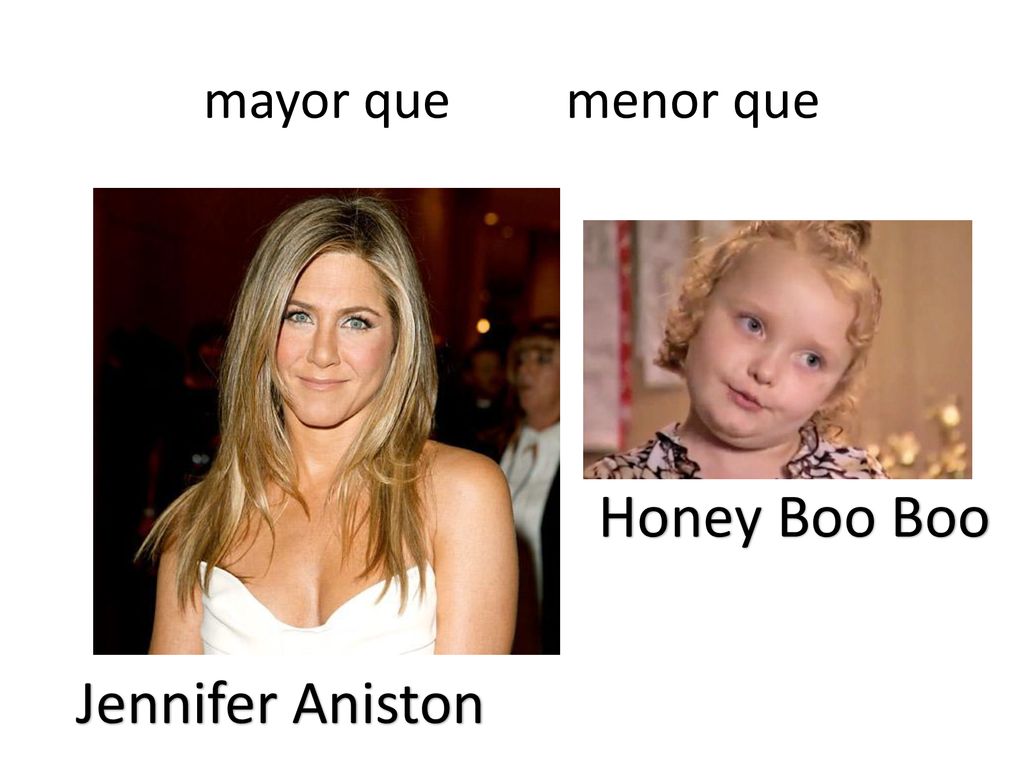 mayor que menor que Honey Boo Boo Jennifer Aniston