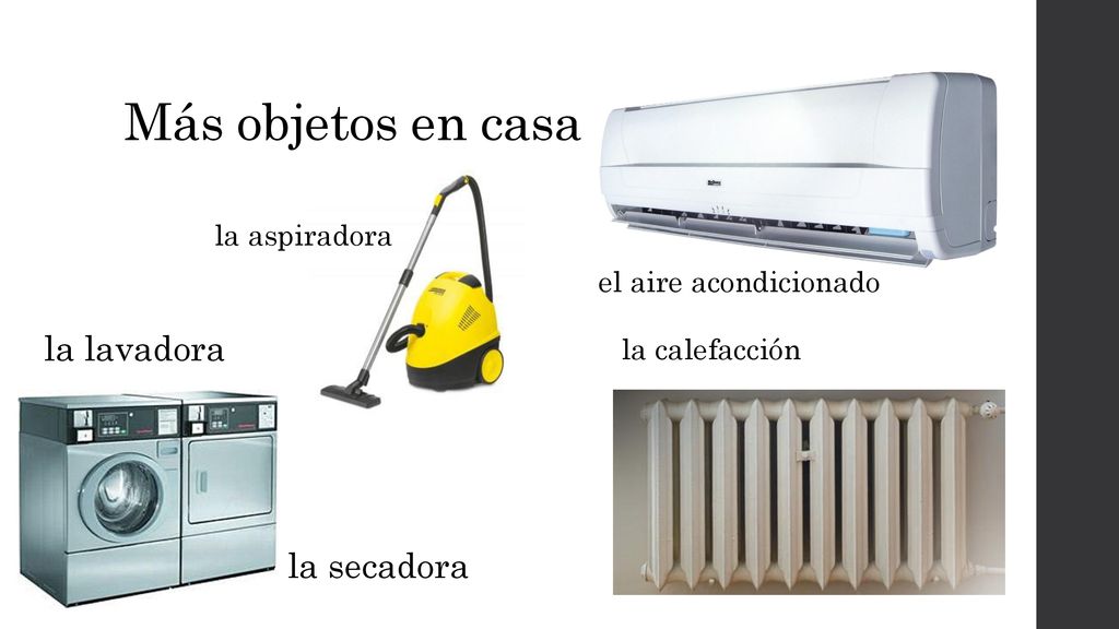 Más objetos en casa la lavadora la secadora la aspiradora