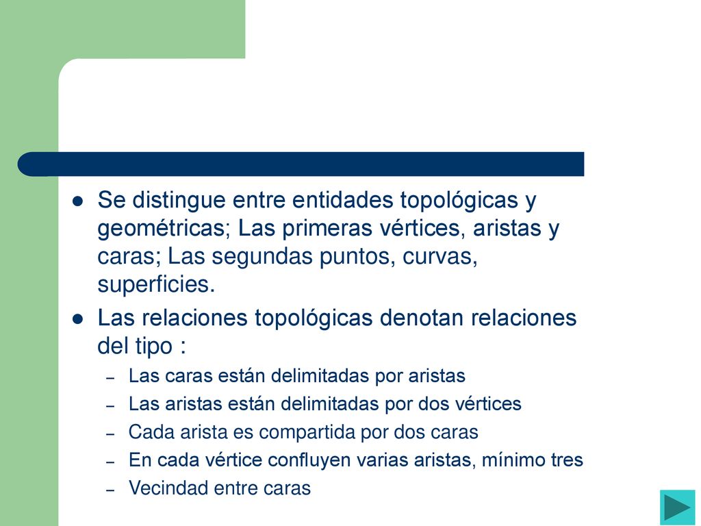 Las relaciones topológicas denotan relaciones del tipo :