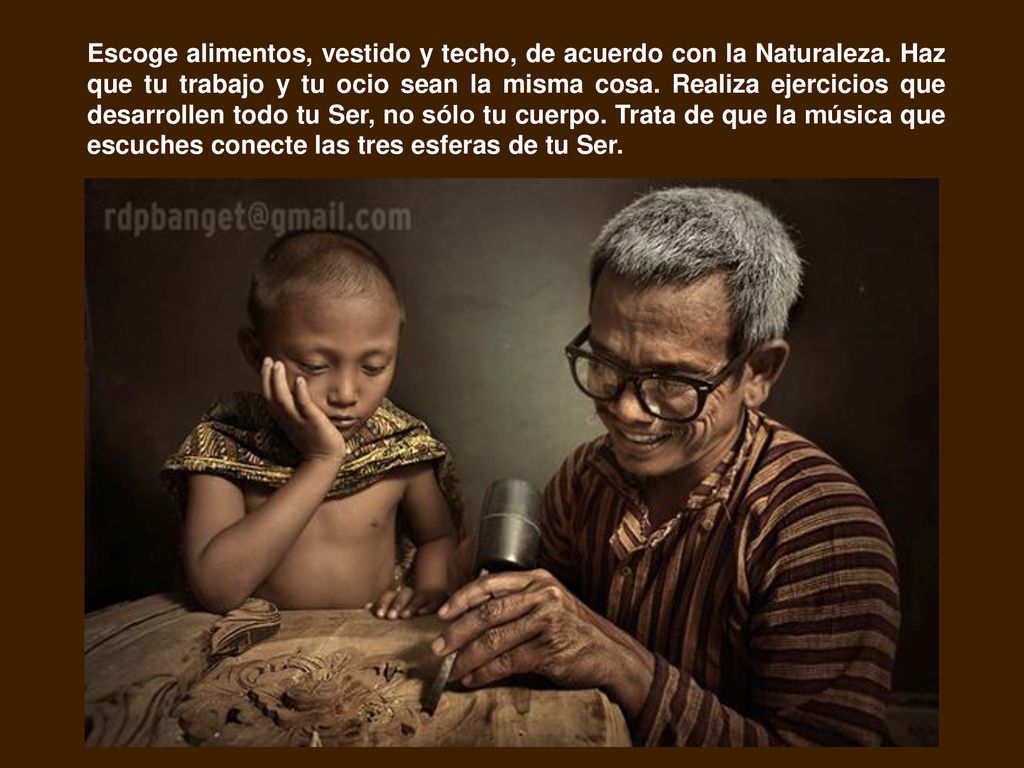 Escoge alimentos, vestido y techo, de acuerdo con la Naturaleza