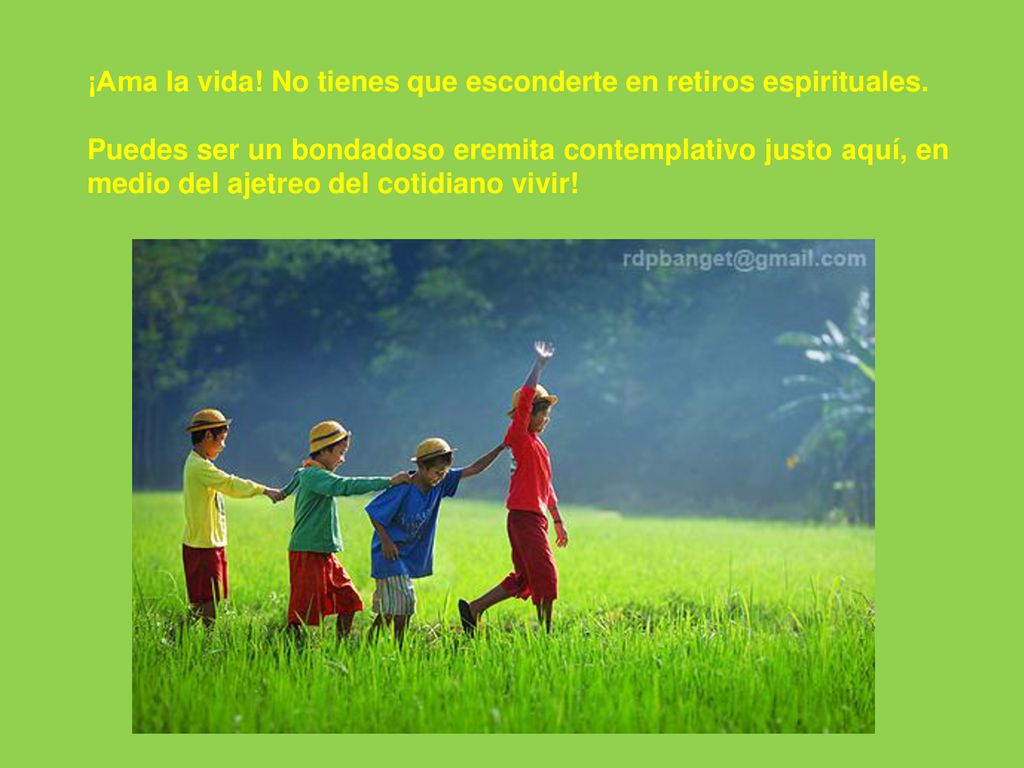 ¡Ama la vida! No tienes que esconderte en retiros espirituales.