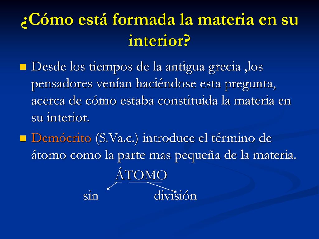 ¿Cómo está formada la materia en su interior