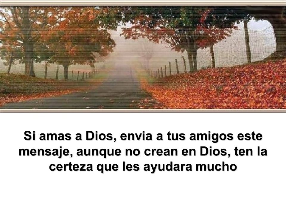 Si amas a Dios, envia a tus amigos este mensaje, aunque no crean en Dios, ten la certeza que les ayudara mucho