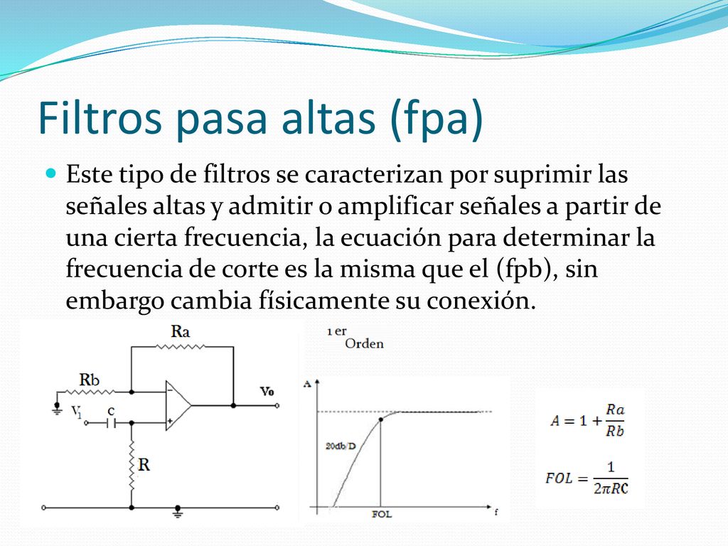 Filtros pasa altas (fpa)