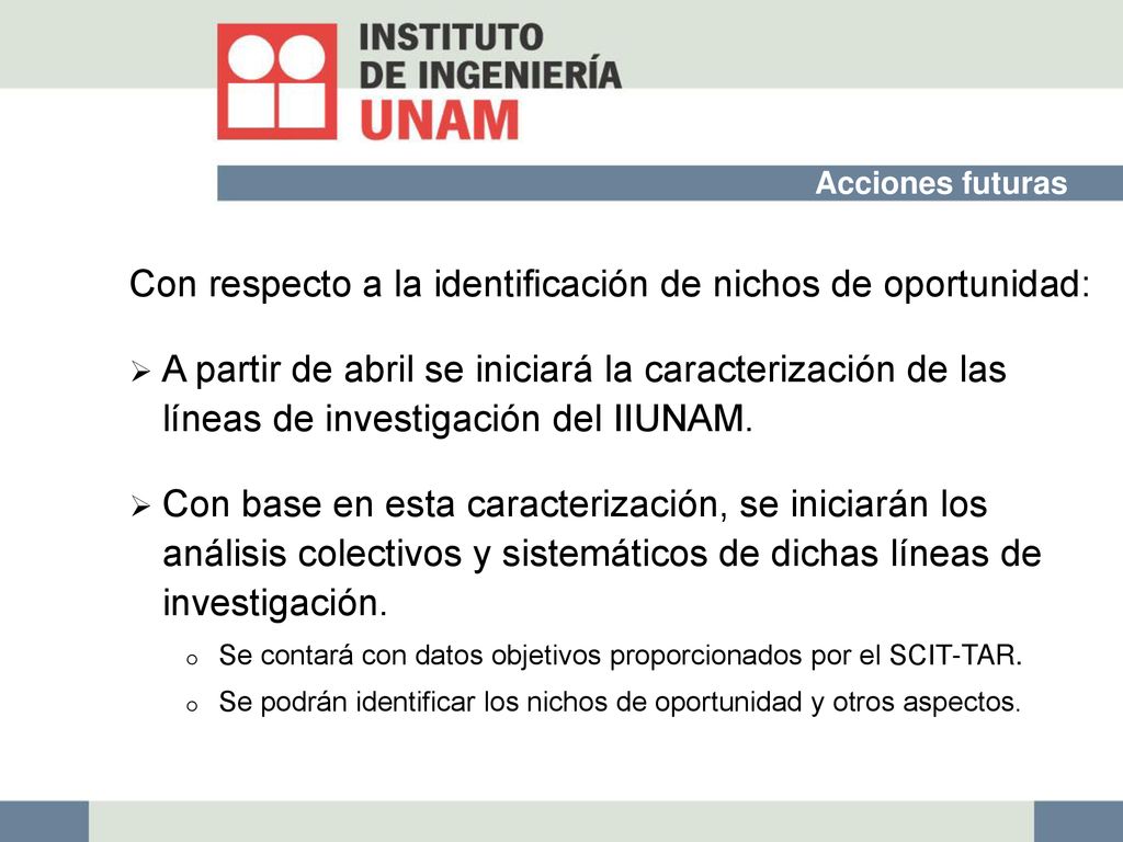 Con respecto a la identificación de nichos de oportunidad: